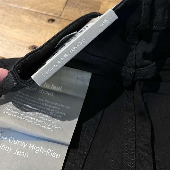 NWT Everlane The Curvy Authentic Stretch High-Rise Skinny Jean Black 25 Ankle - Picture 8 of 13